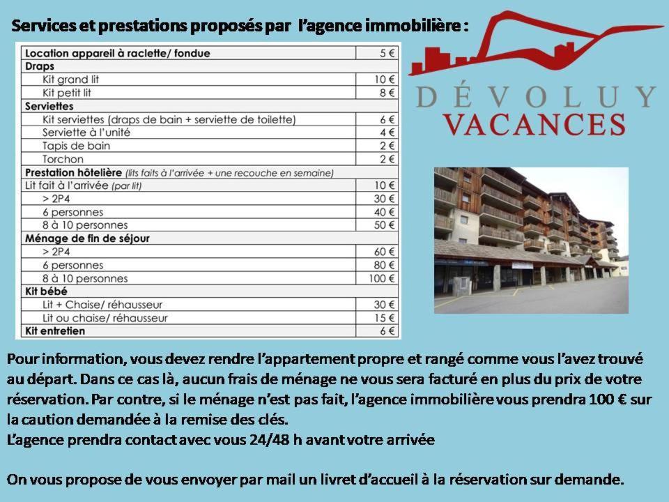 Appartement 8-10 Personnes Superdevoluy Hautes Alpes Rez De Chaussee Vue Panoramique 3 Chambres Le Devoluy Exterior photo